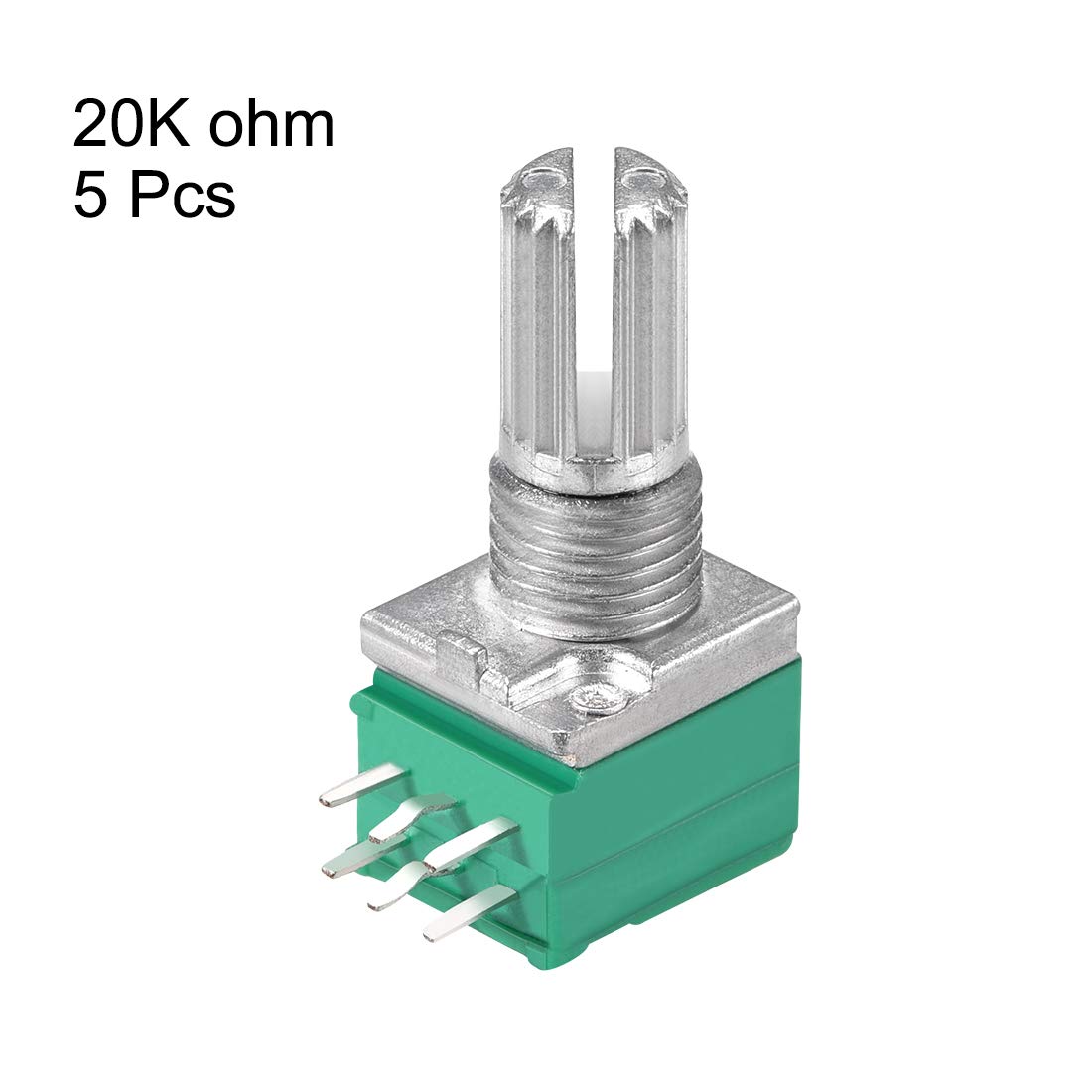 uxcell Potentiometer B20K Ohm Variable Resistors Double Turn Rotary Carbon Film Taper RV097NS 5pcs