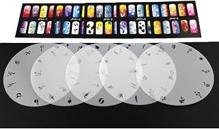 BUYTER Manicure Stencils Tools DIY Design Airbrushing 20 Pieces Reusable Nail Paint Template Sheet