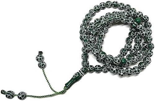Miniatura 2 de Musulmán Tasbih 99 cuentas AMN-241 Islam Oración Rosario de adoración islámica Oración Misbaha Ceremonia religiosa Eid Ramadán Regalo (verde)