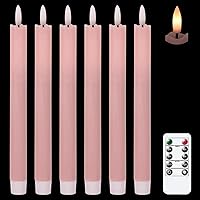 Vista 13 de GenSwin Velas cónicas negras sin llama parpadeantes con control remoto de 10 teclas, funciona con pilas, velas LED cálidas con mecha 3D