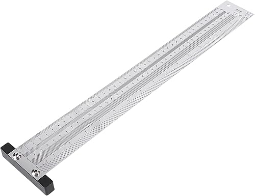 Miniatura 4 de Herramienta de medición de carpintero de calibre de línea de carpintero de acero inoxidable para marcado en T (16 pulgadas)