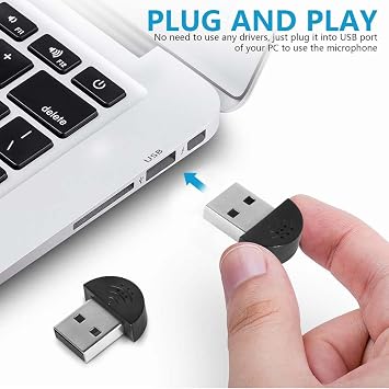 Mini USB Microphone for Pc, Microphone USB, Portable Plug-and-Play Driver-Free, for Computer Pc(Black)