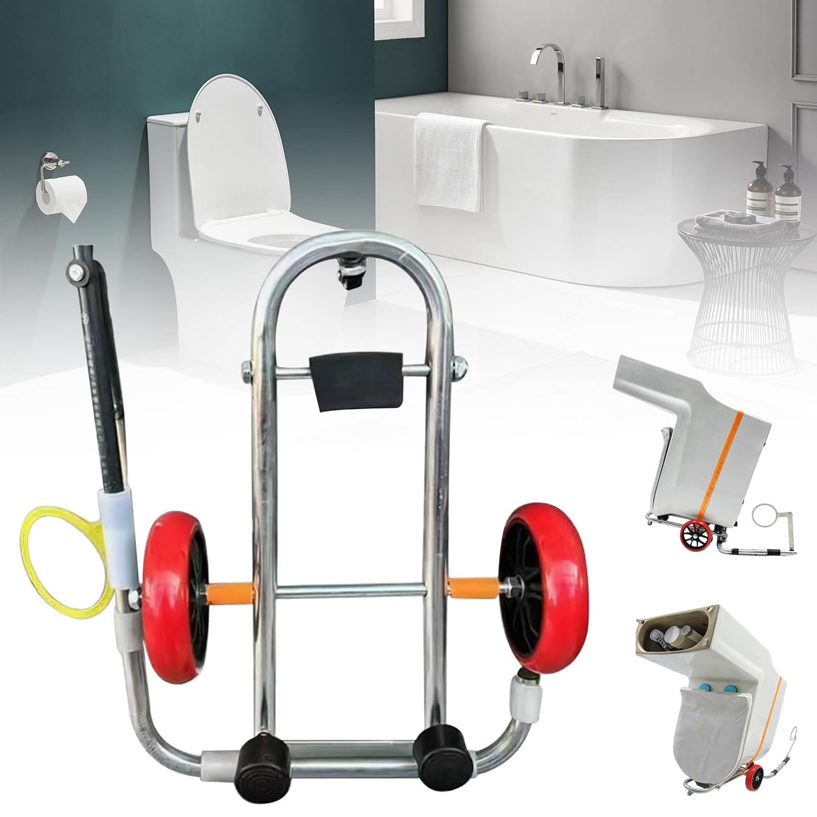 Elevador Inodoro con Gato Gato Elevador De Altura Ajustable para Fontaneros | Elevador Para Instalación De Sanitario Alta Resistencia Accesorio Con Base Antideslizante Y Mango Ergonómico Para Baño