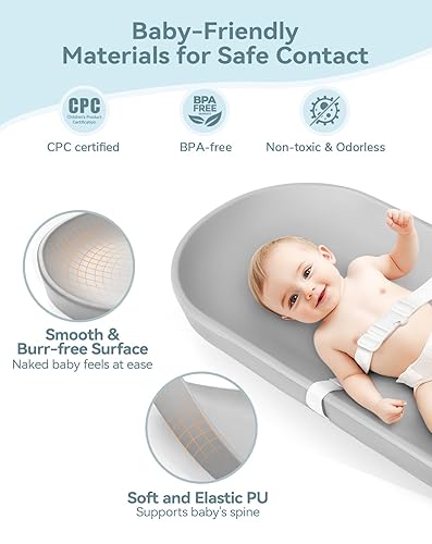 Miniatura 5 de COMOMY Cambiador de bebé para aparador  Cambiador lavable con cinturón de sujeción, impermeable, suave, ligero y portátil, fácil de limpiar para el