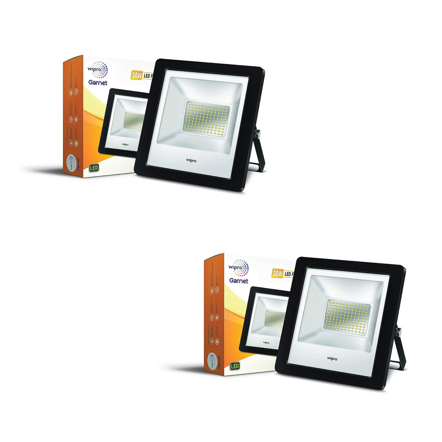 wipro Garnet 30W LED Flood Light | Cool White,6500K | IP66 Water Proof Outdoor Light | Aluminium PDC Housing |Reflector & Clear Optics | 5Kv Surge Protection | 440V High Voltage Protection|Pack of 2-image-21