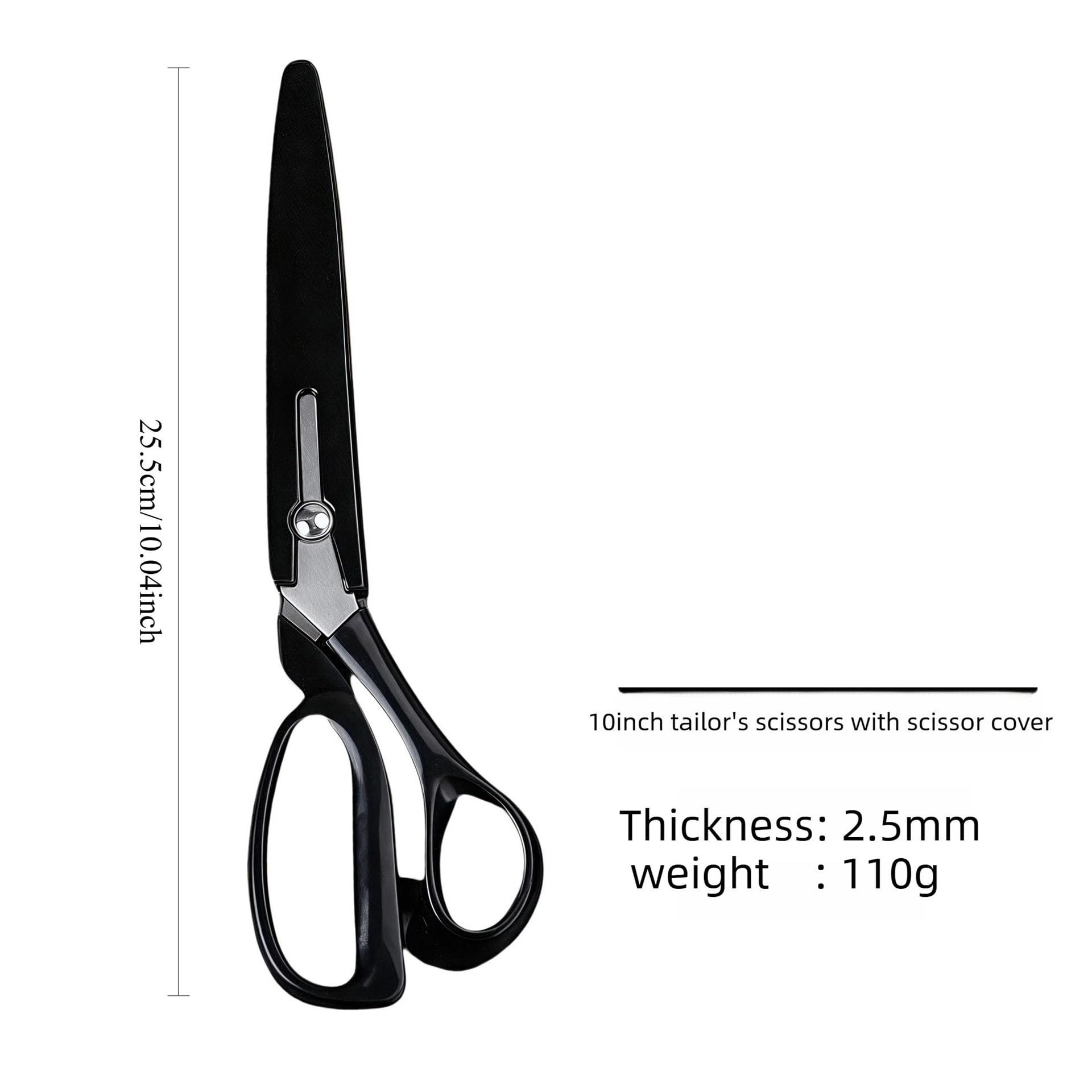Tijeras de sastre acero inoxidable 10 pulgadas for corte tela cuero, herramienta fabricación ropa artesanal costura DIY(2 PCS)