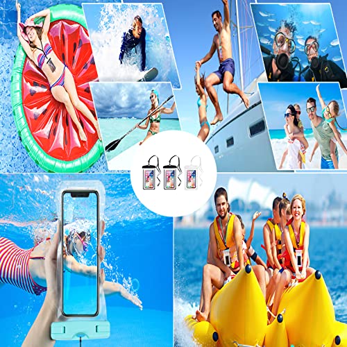 Universal Waterproof Case,Waterproof Phone Pouch Compatible For Iphone Samsung Galaxy S10/S9 Google Pixel 2 Htc Up To 7.0",Fluorescent Design Cellphone Dry Bag (Black Black White) #TOP5