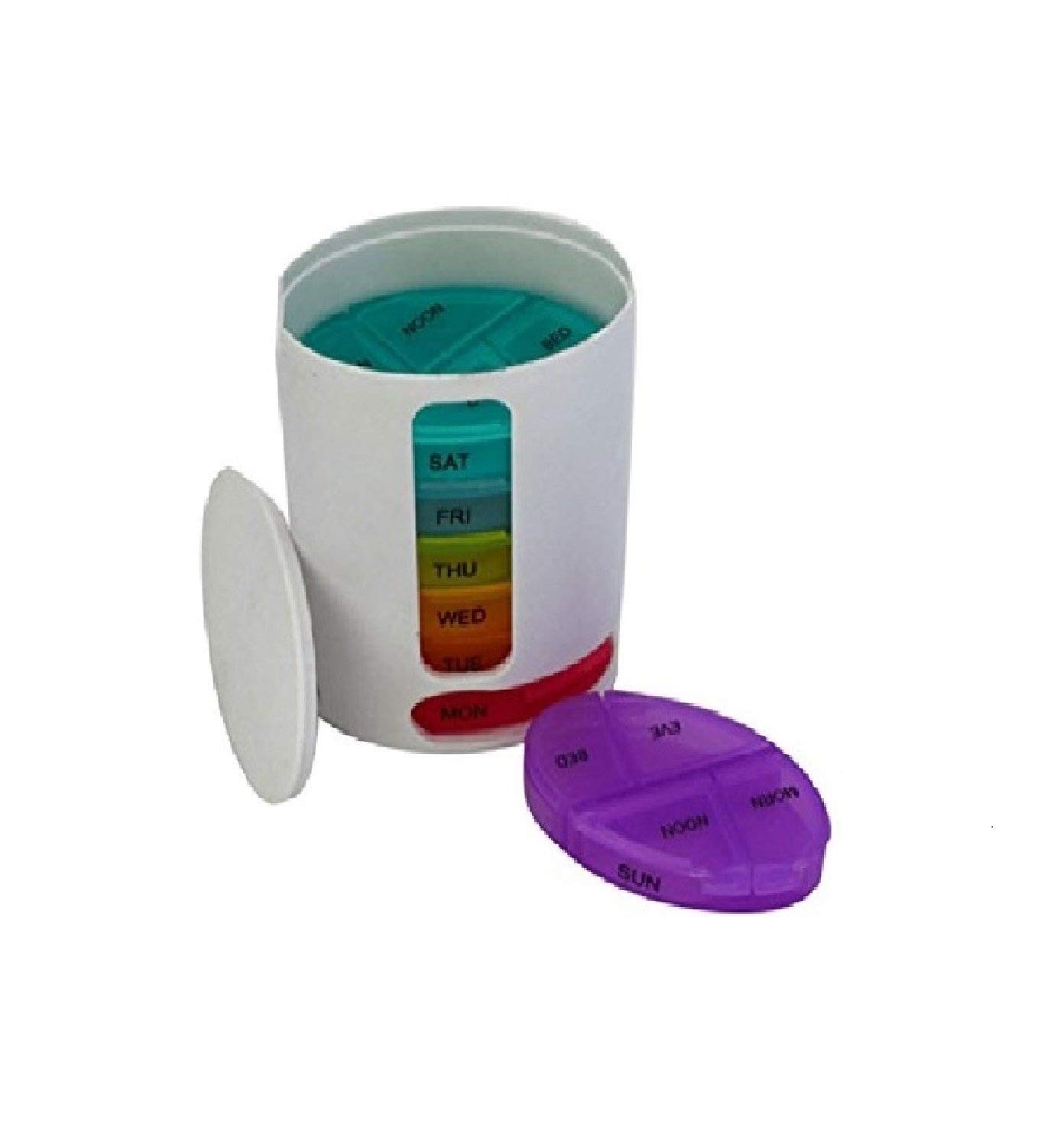 Pro Pill Box 7 Days Medicine Container Round-image-42