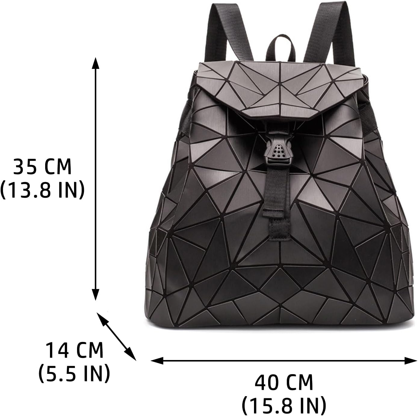 Ulalaza Geometric Backpack Holographic Reflective Backpacks Fashion Backpack