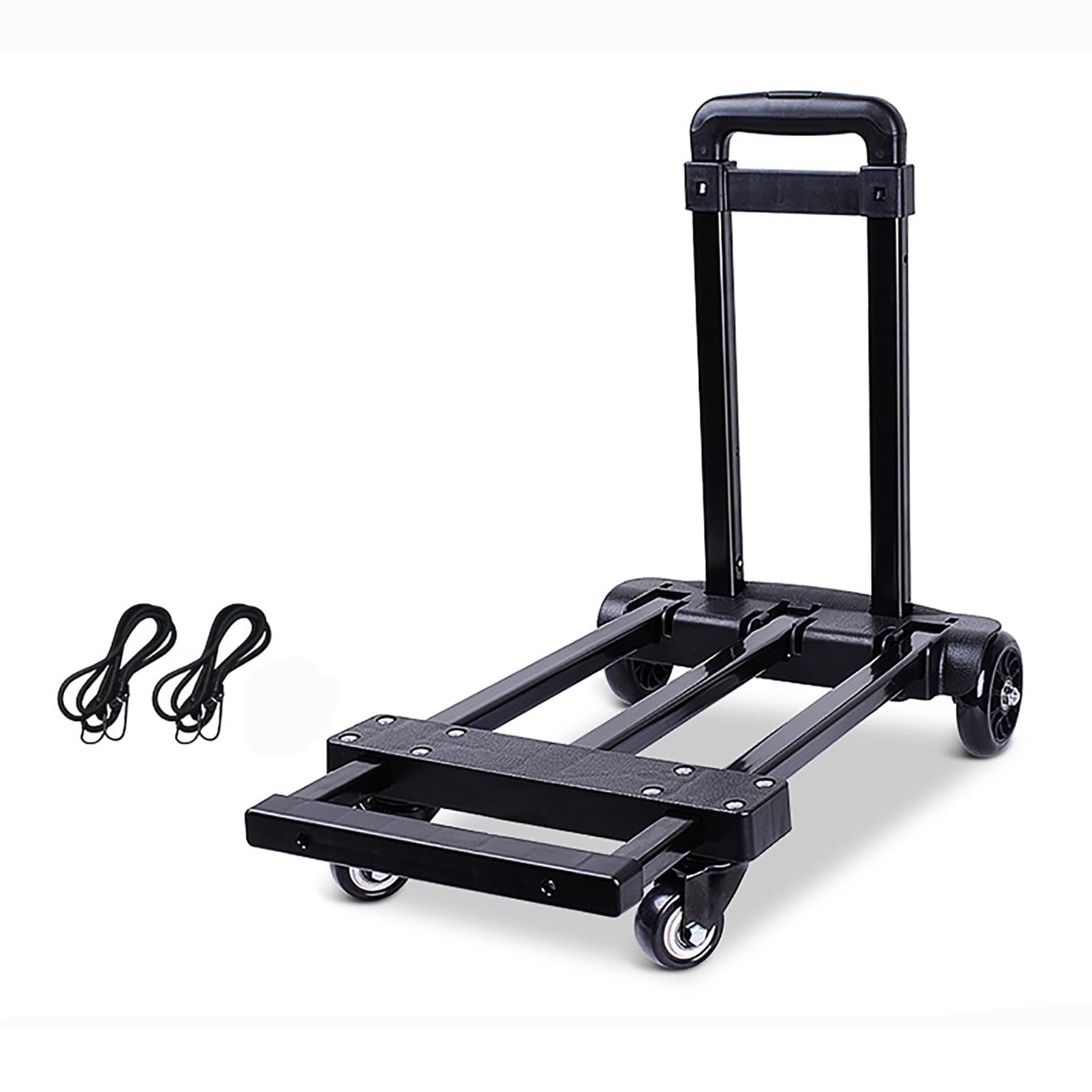 Diable léger pliable pour transport de bagages et cartons avec grand chariot à roulettes