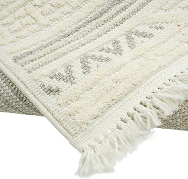 Aden Levini Dokuma Halı | Makinede Yıkanabilir | Modern Halı | Kilim ve Yolluk | Gri | 160 x 200 cm | Model LVN01