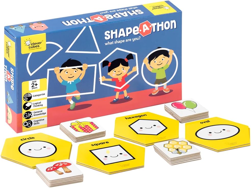 Shape-A-Thon: Educational Game About All The Different Shapes. Perfect for Kids 2+ Years. Birthday Return Gift.|Multicolor|Pack of 1