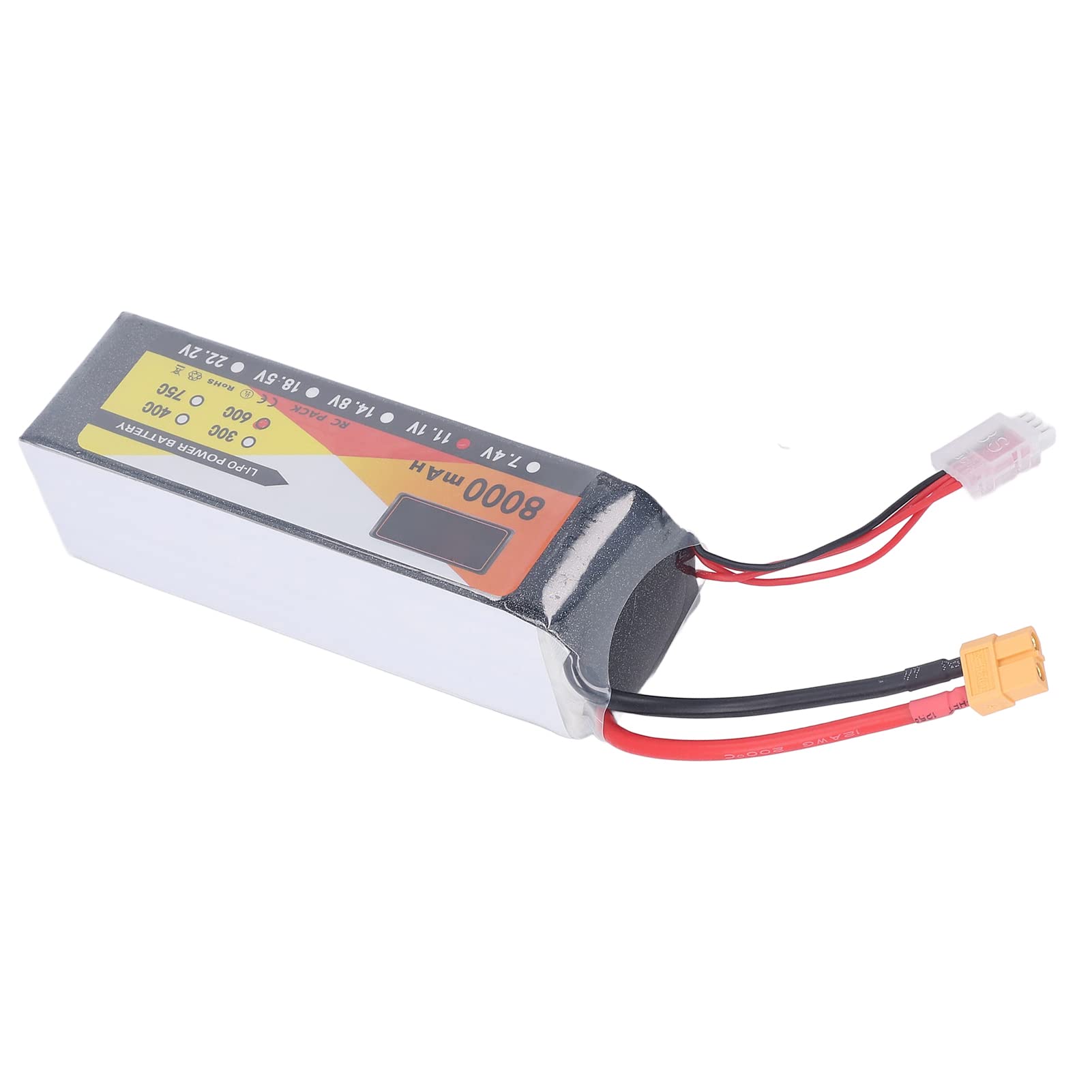 Batería RC Lipo 8000mAh 11.1V 3S Alto Rendimiento 60C Tasa de Descarga XT60 Enchufe de Alimentación para RC Helicóptero Modelo de Coche Quadcopter Drone Óxidos de Litio y Cobalto