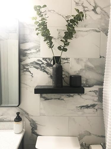 Miniatura 2 de Joel's Antiques - Estantes flotantes de madera de 18 pulgadas para pared, 18 x 6 x 2 pulgadas, hechos de madera natural, estantes de pared rústicos