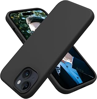 جراب حماية خلفي من السيليكون بتصميم رفيع ومضاد للصدمات لموبايل ايفون 15 مقاس 6.1 بوصة من اوتوفلاي (أسود)