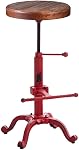 Topower Industrial Tabouret de cuisine en bois tracteur de ferme rétro-vieille Taille pivotante Taboureau de bar réglable (cuivre)