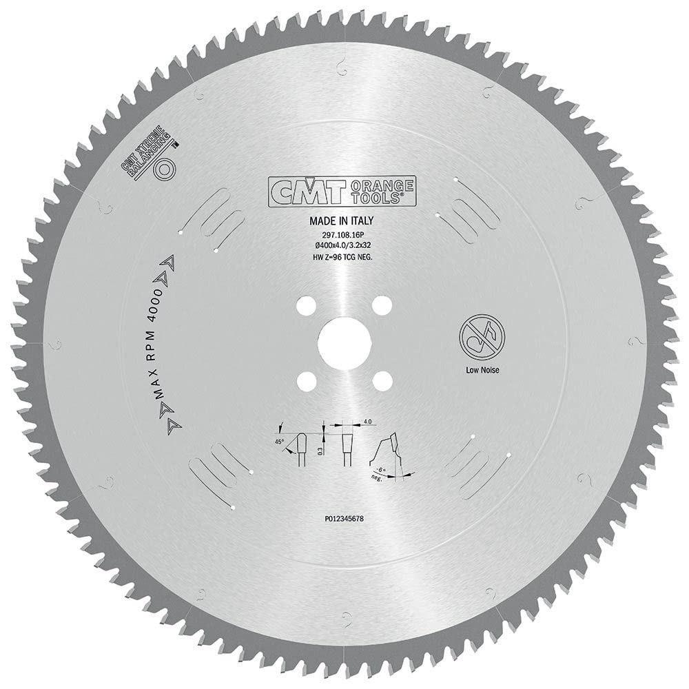 CMT 297-120- 16P LAMA PER MATERIALI NON FERROSI, PLASTICI E LAMINATI Ø 400 Z120 foro 32 mm