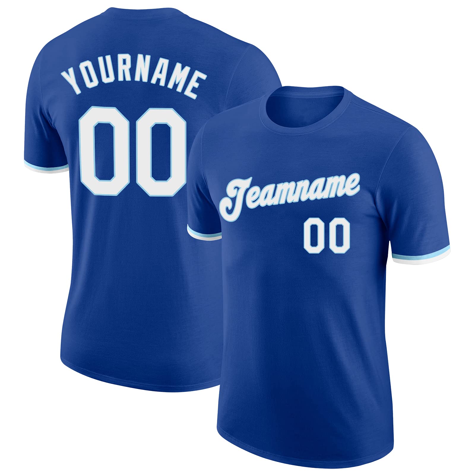 Personalized Mens Womens Boys Girls Solid T-Shirt, Custom Baseball Softball Soccer Jerseys Sports Team Uniform