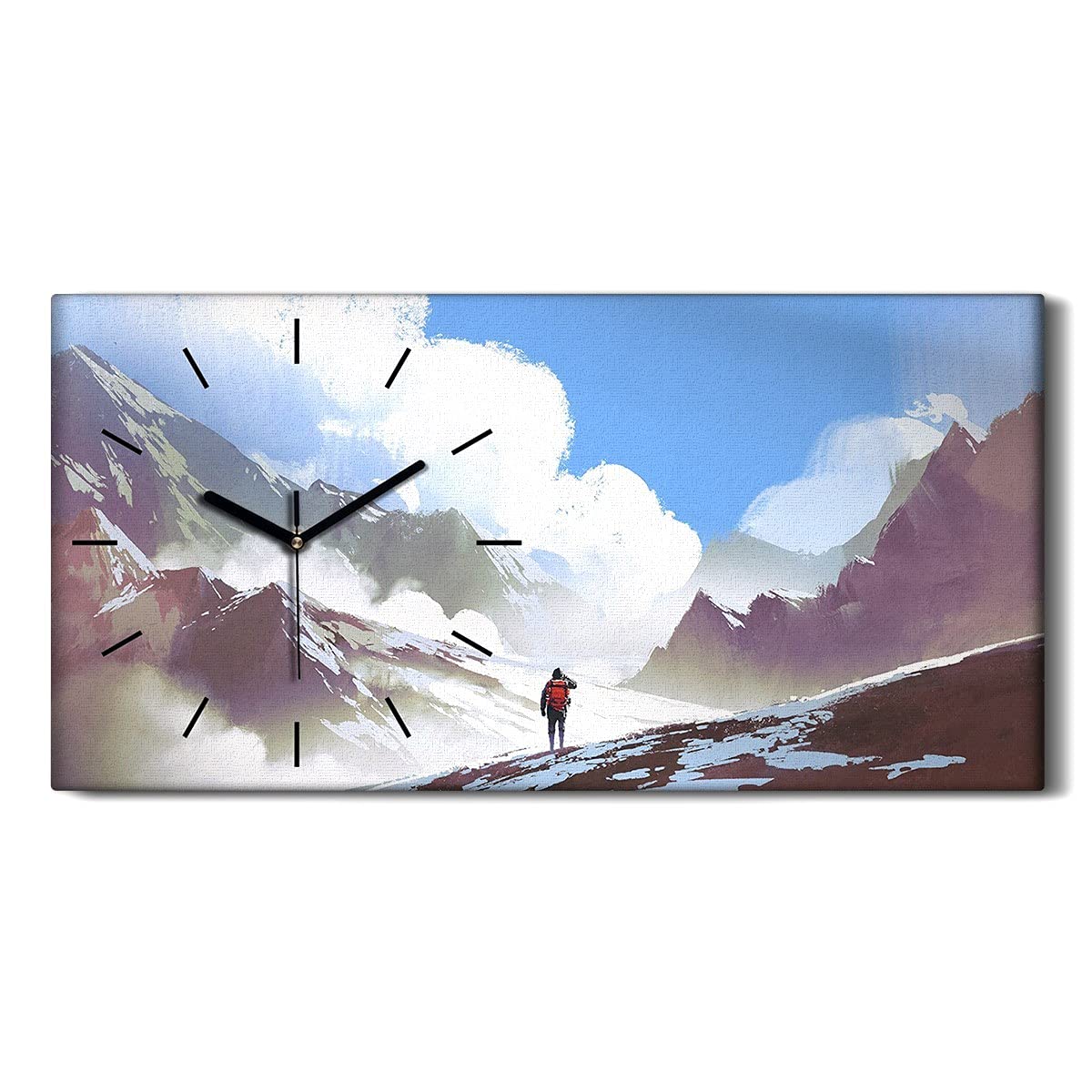 Horloge sur toile ne pas tic tac en silence grand format 60x30cm paysage nature