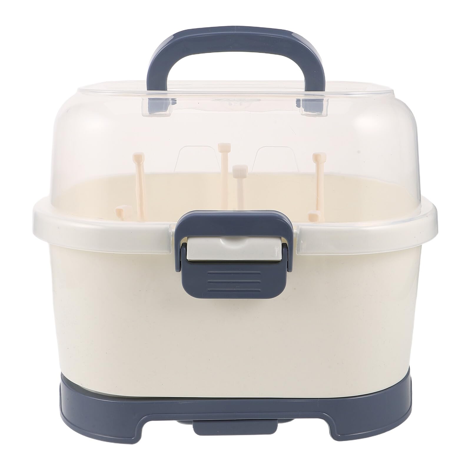 Babyflaschen Trockengestell mit Deckel und Griff Tragbarer Flaschentrockner aus Kunststoff Aufbewahrungsbox für Babyflaschen und Zubehör Hygienischer Babypflege Organizer für