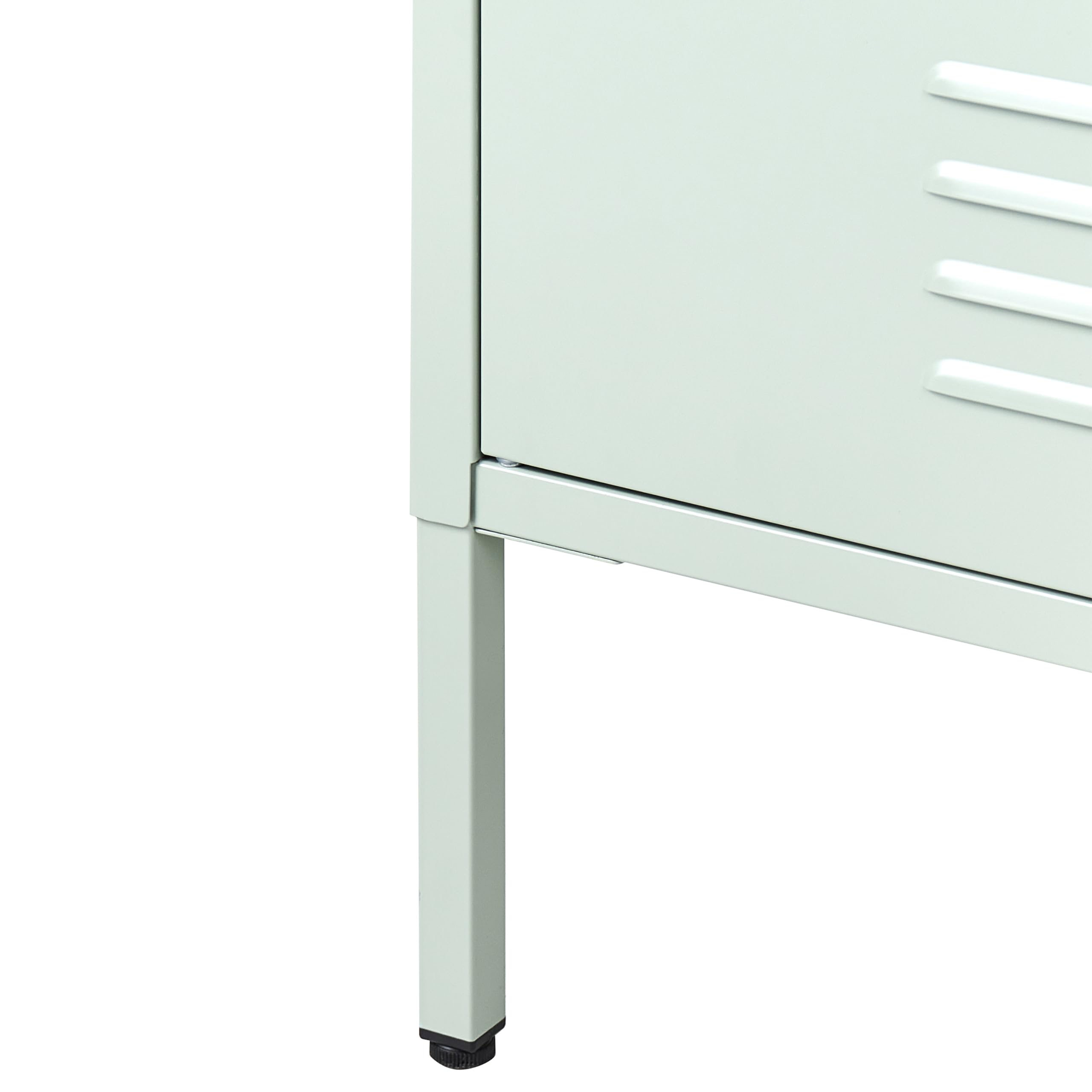 Beliani Armoire de Rangement Buffet Métallique à 4 Portes pour Bureau à Domicile Vert Menthe Holbeck