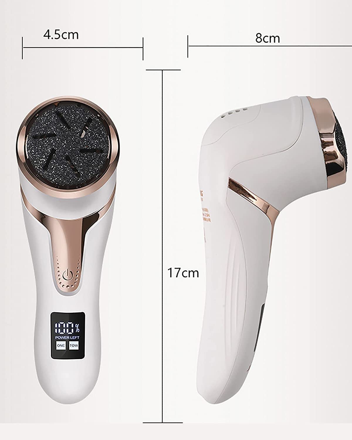 Lima per Piedi elettrica Portatile Ricaricabile per la rimozione del callo del Piede Smerigliatrice per Piedi sottovuoto Strumenti per Pedicure Professionali con 3 rulli e 2 velocità