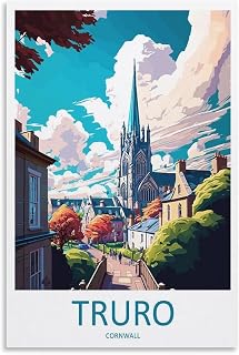 Truro Travel Print Truro Décor Truro England Gift Truro Art Poster for UK Lovers Poster Print for Teen Boys Room Wall Art Canvas Painting Print Unframe 20x30inch(50x75cm)