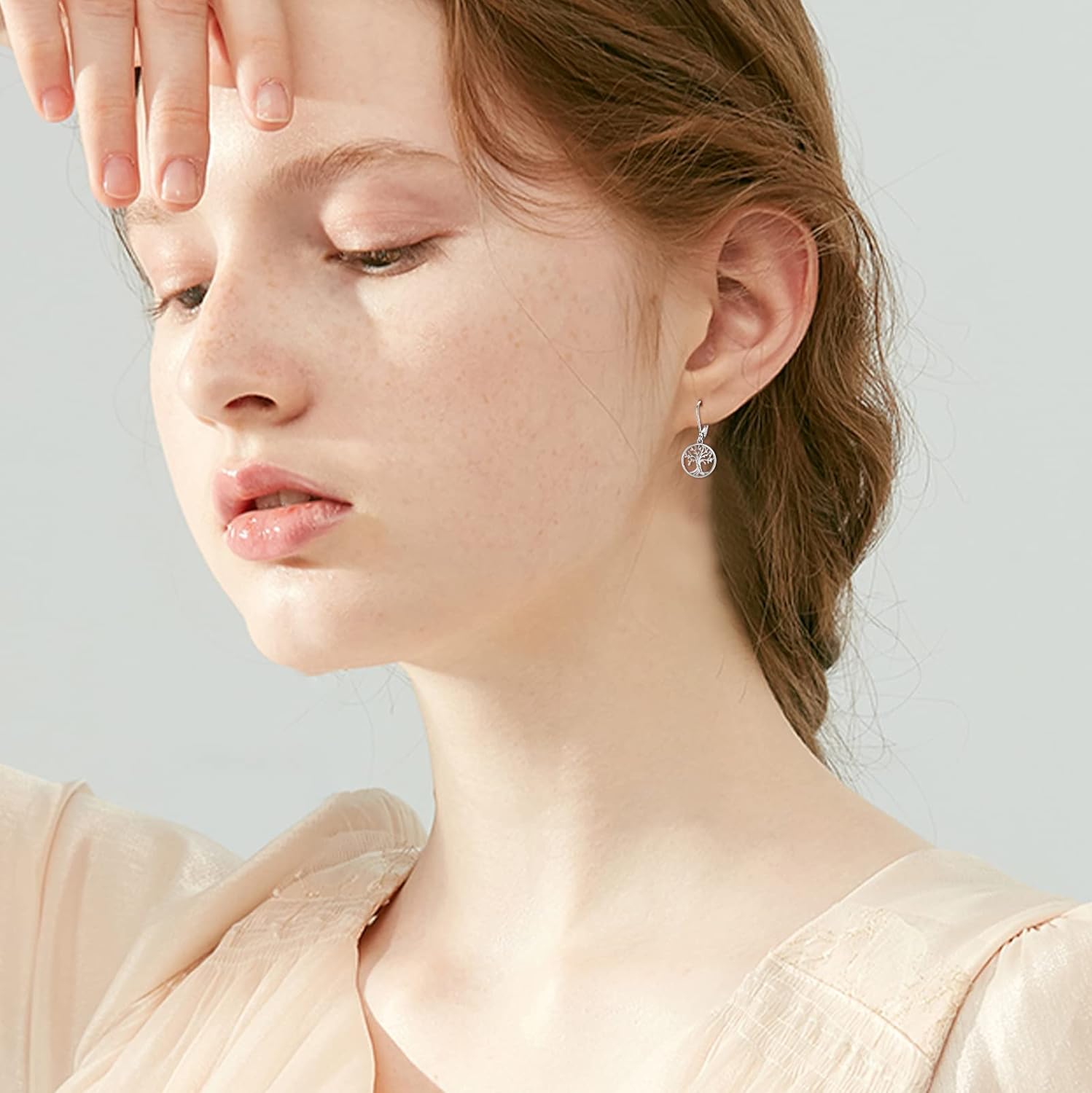 Tree of Life Earrings, 925 Sterling Silver Heart Shaped Studs for Women, Hypoallergenic Earrings for Sensitive Ears Gifts for Women with Gift Box… - Image 5