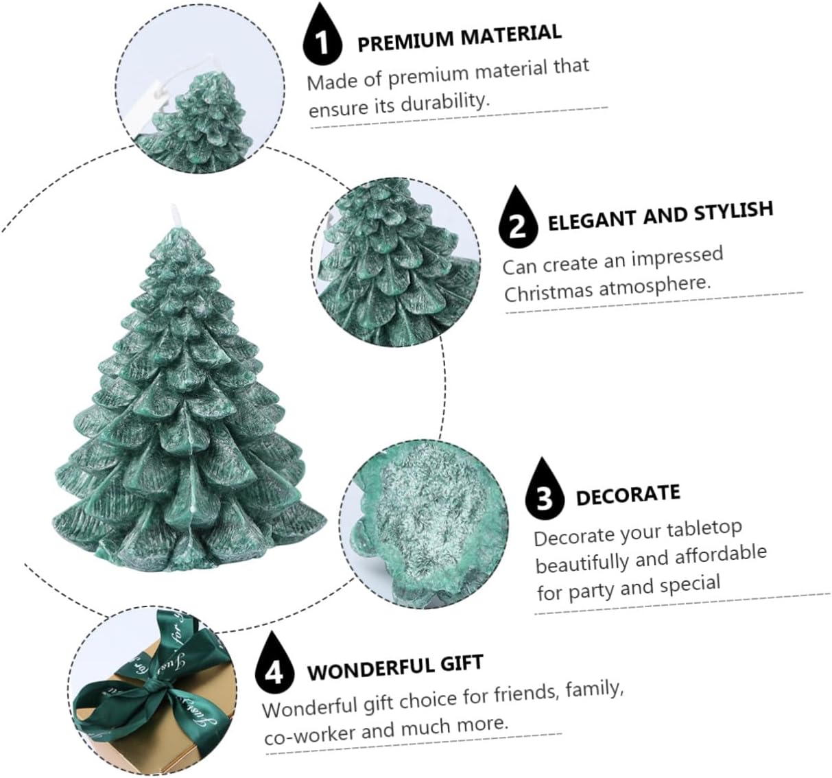 Green Christmas Tree Handmade Wax Candle for Christmas Aromatherapy Xmas