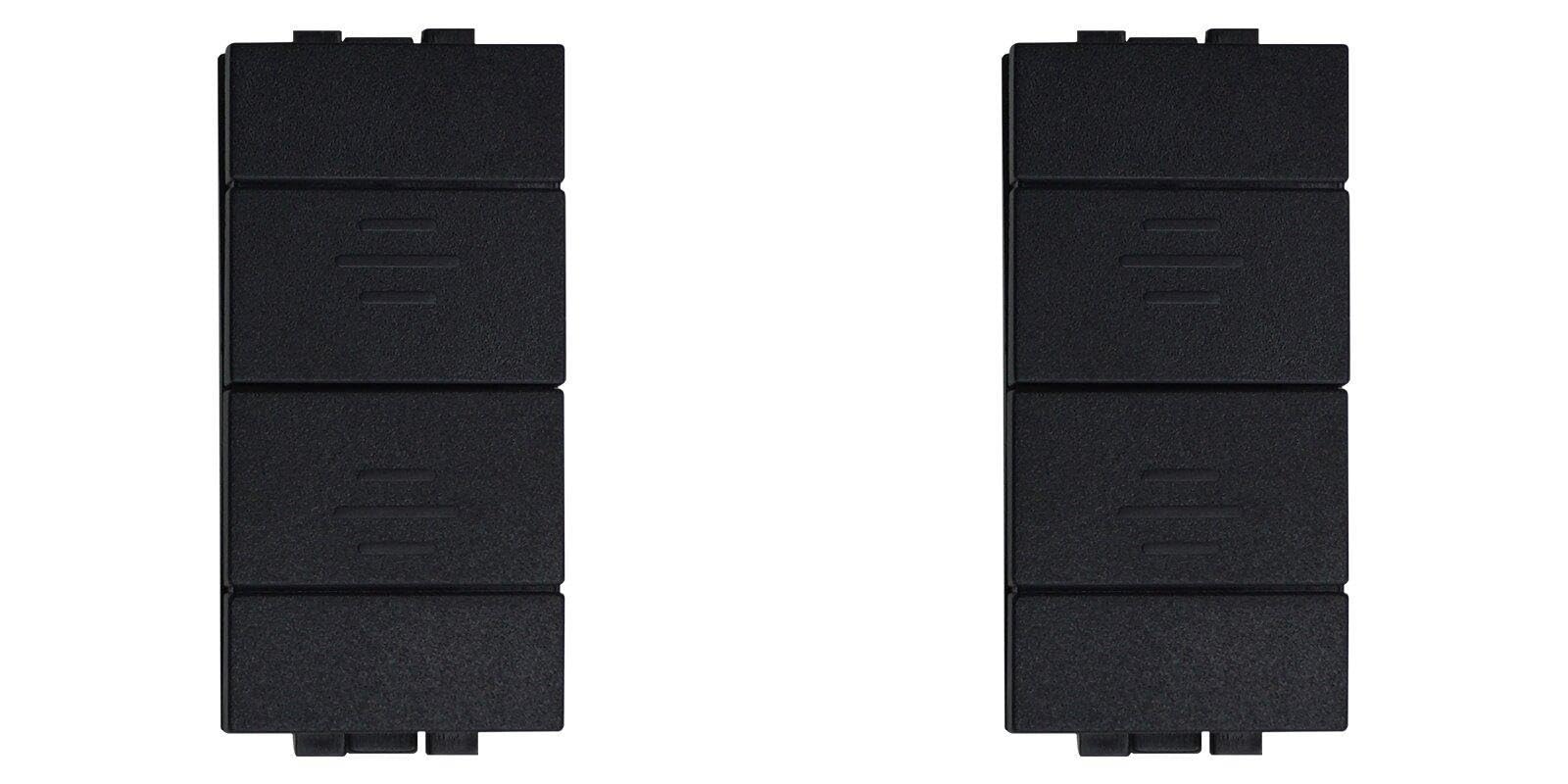 Pulsante Saliscendi Commutatore 2P 10A Tapparelle Colore Nero Compatibile Con Bticino Living International/Light