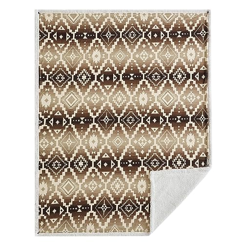 Image of Indigo Hill by HiEnd Accents Chalet 54x68 Brown Sherpa Throw Blanket