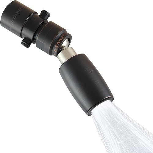 High Sierra 's - Cabezal de ducha de bajo flujo de 1.5 GPM de metal con válvula de goteo  Versión mejorada  Oculta hilos antiestéticos para brazo de