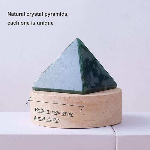 Miniatura 2 de Pirámide de cristal de ágata acuática natural de 1.57 pulgadas, carga de energía, protección curativa, meditación que activa el equilibrio de la