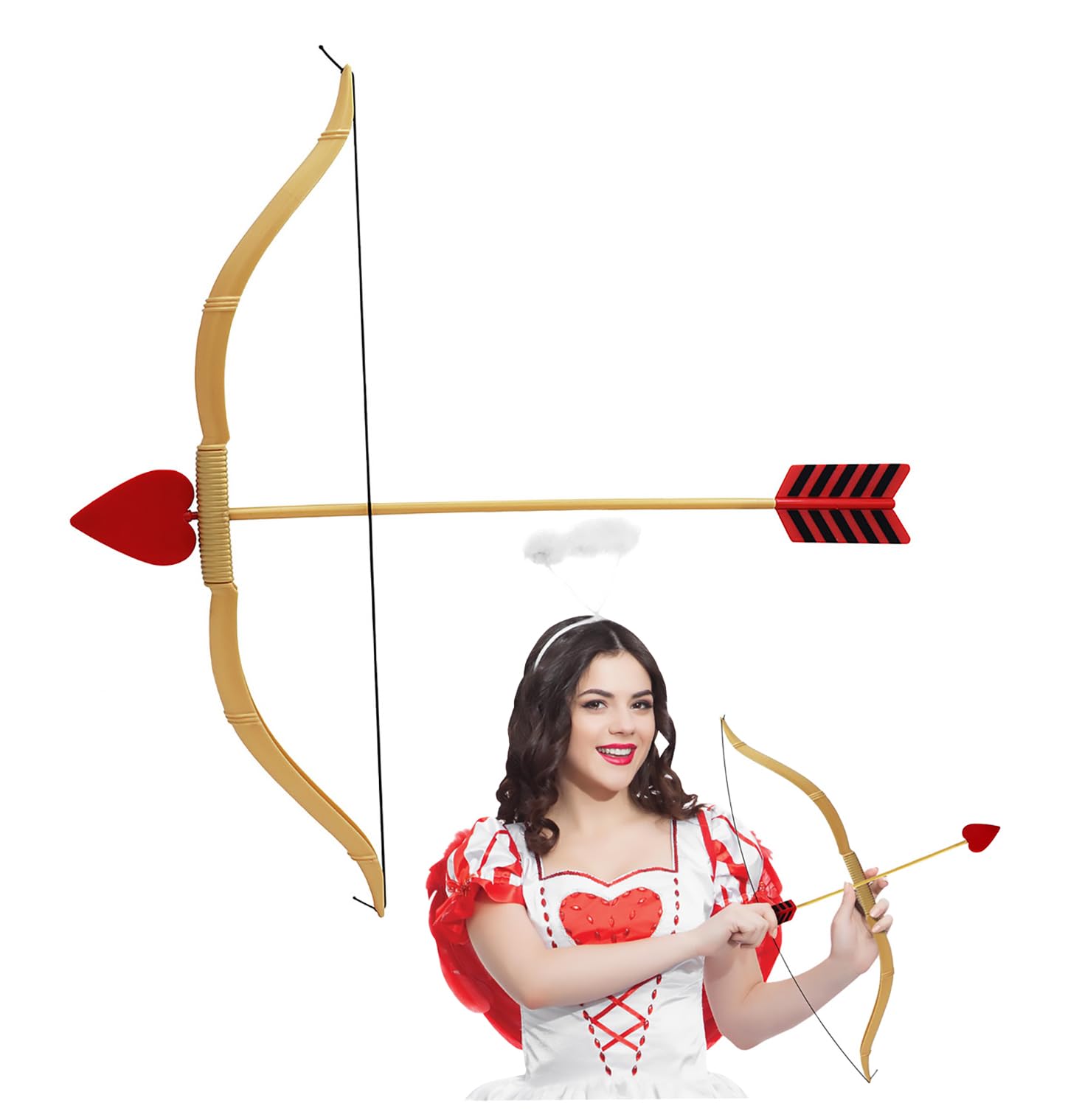 Unisex Adult Mini Cupids Bow and Arrow Set Valentine's Costume Accessory Prop