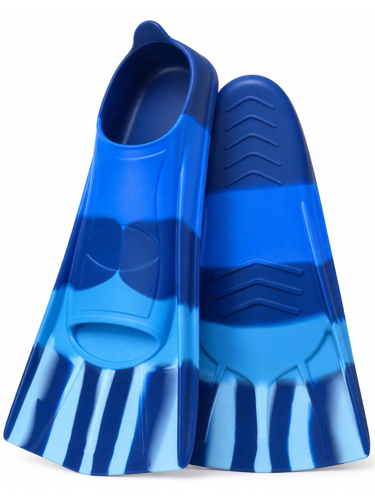 Swimming Fins Children, Fins Children, 100% Silicone Short Snorkel Fins, Training Fins for Adults, Child Swimming, Open Water, Snorkelling, Diving for Beginners (F Fins, XS (30-32))