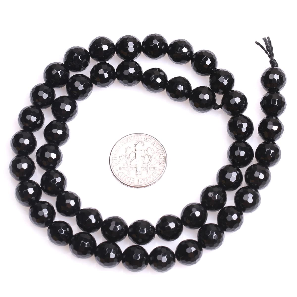Perline Agata Nera Naturale 8mm - Filo Da 38 Cm (circa 47-50 Pezzi) Per Gioielli Fai Da Te - 3
