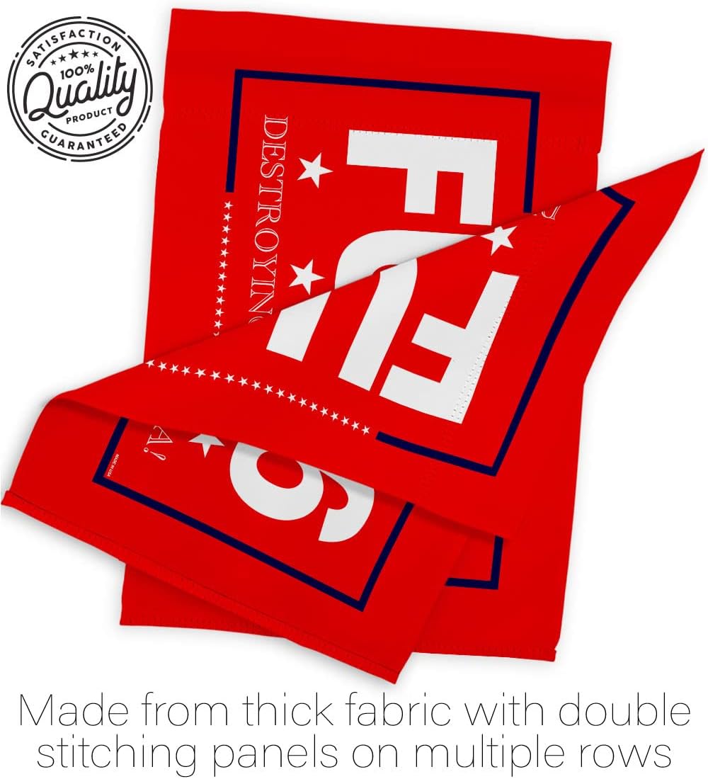 FU 46 Garden Flag - Set Wall Hanger Patriotic Trump 2024 President Republican Party United States American Election - House Decoration Banner Small Yard Gift Double-Sided Made in USA 13 X 18.5