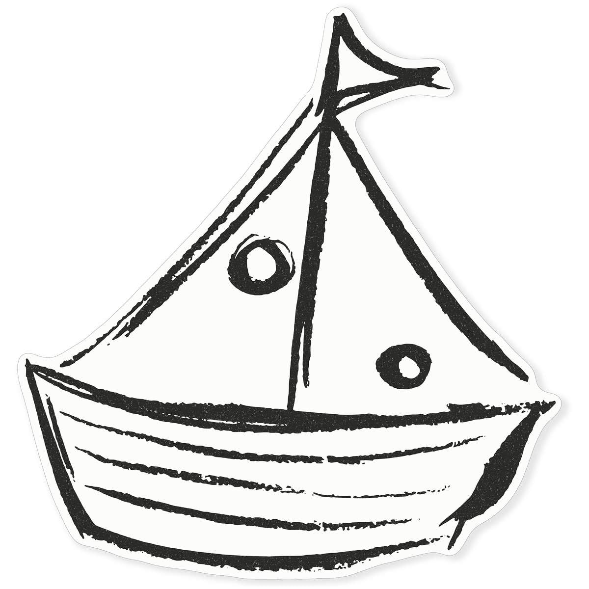 Azeeda Large 460mm 'Sail Boat' Clear Static Window Cling Sticker/Decal (Black) (WC00013614)