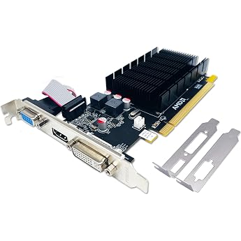 QTHREE Radeon HD 5450 2GB GDDR3 64bit DVI HDMI VGA Low Profile PCI Express x16 Graphics Card for PC GPU DirectX 11 Supports 2 Monitors
