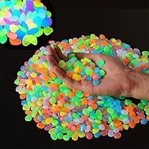 Glow Garden Decorative Pebbles, 200 Pieces Multicolor Luminous Stones for Aquarium, Vase Filler, Garden Decor, Night Glowing Rocks