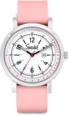Speidel Scrub WatchTM Pulsometer 30 V1 for Nurse, Doctors, Medical Professionals and Students Men, Women, Unisex, Easy Read Dial, Military Time with Second Hand, Silicone Band, Water Resistant