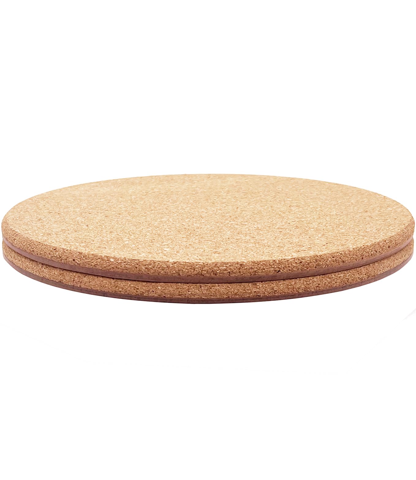 KITLAB Cork Plant Coasters, Double Layers Hard Thick Planter Coaster, 12 Inch Absorbent Mats, Cork Trivets for Hot Dishes, Coasters for House Plants,