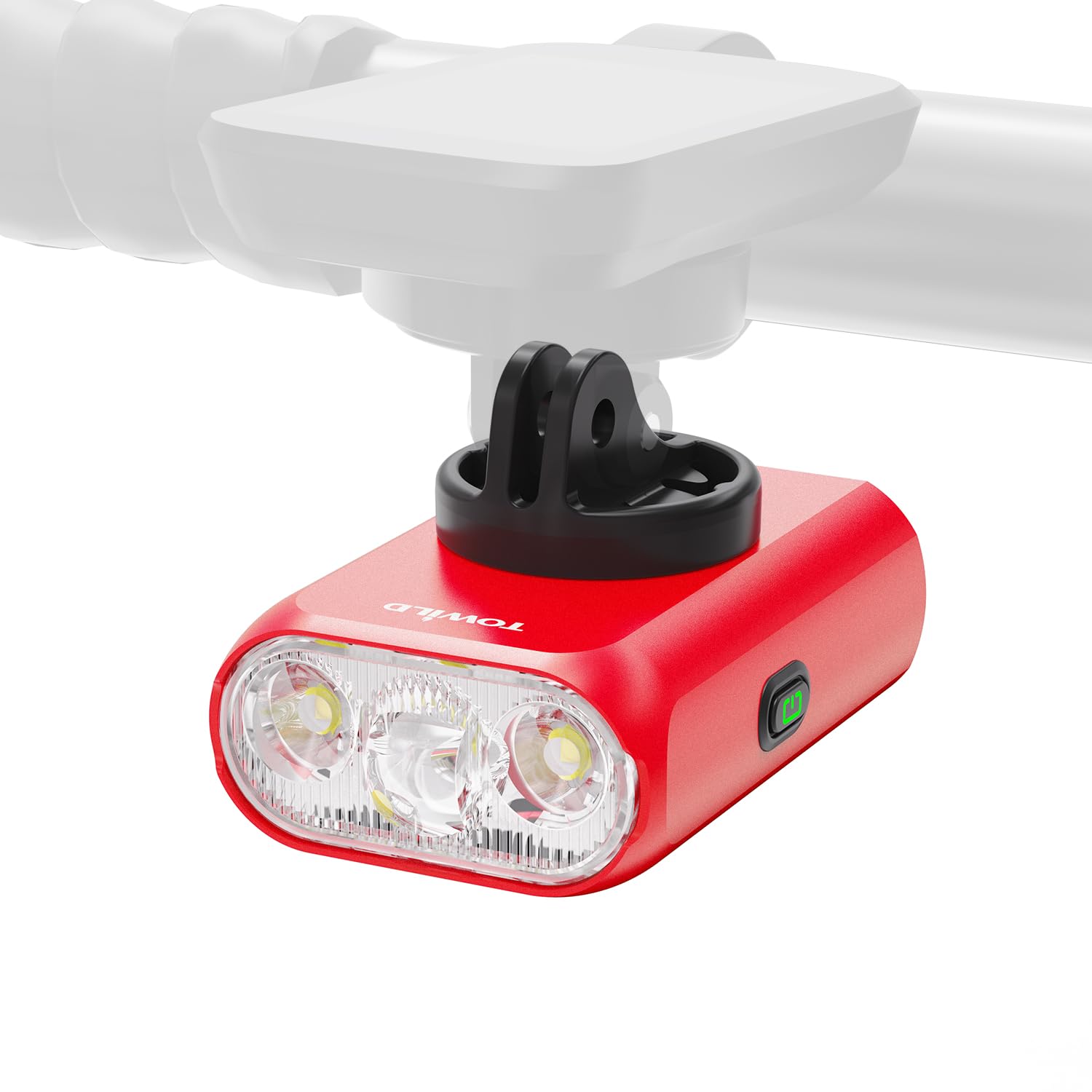 towild BL900 Bike Lights with Focus & Flood Beam, 900 Lumen Bike Front Light Compatible with Garmin/iGPSPORT/COOSPO Cycling Computer, Day and Night Cycling Headlight, 2200mAh USB-C Charging