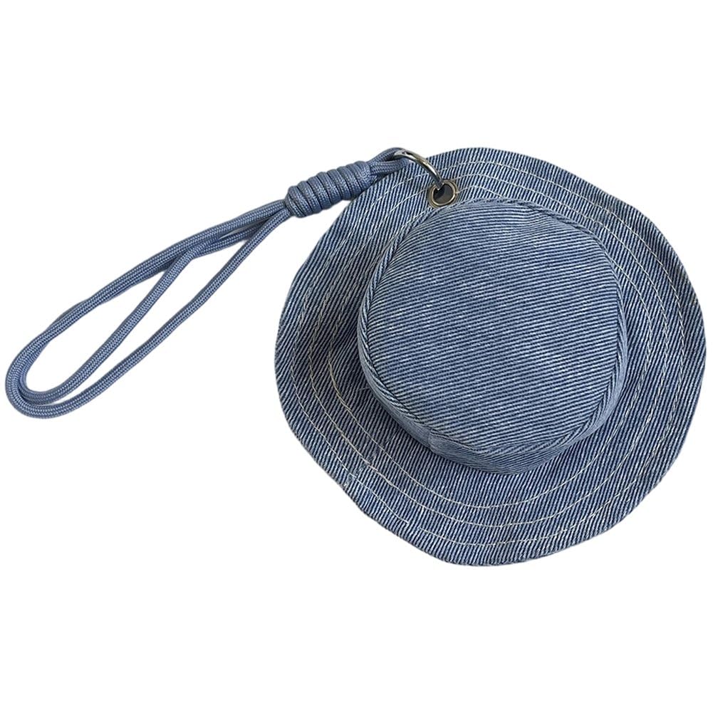 Baokuan Mini Pouch Keychain, Bucket Hat Shape Coin Purse-portable Storage with Zipper & Wristlet, for Change, Lipstick, Earbuds, and Keys