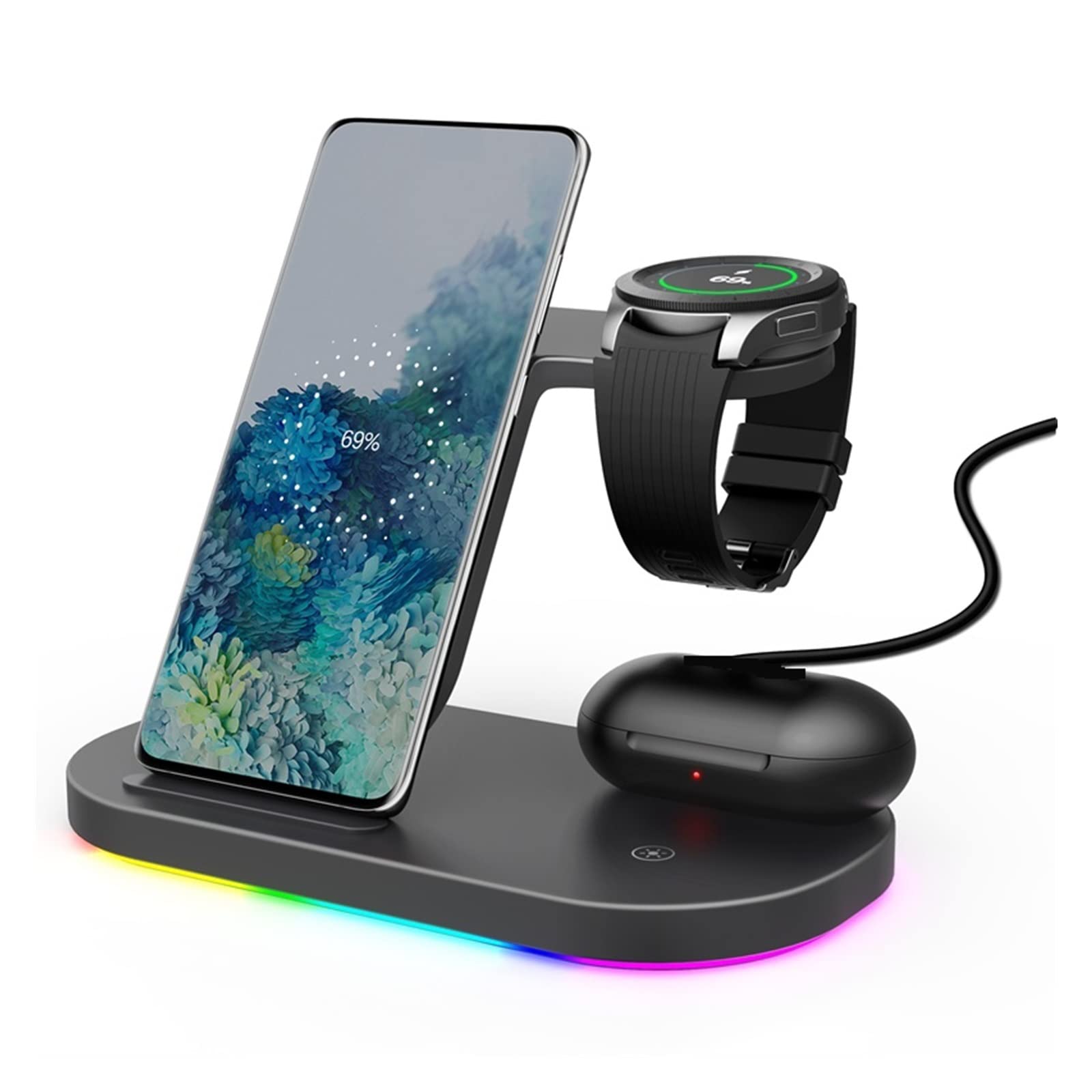 Chargeur sans Fil Les chargeurs sans Fil 15W tiennent Une Station de Charge Rapide for téléphone Intelligent, Montre for écouteurs(Style 1)