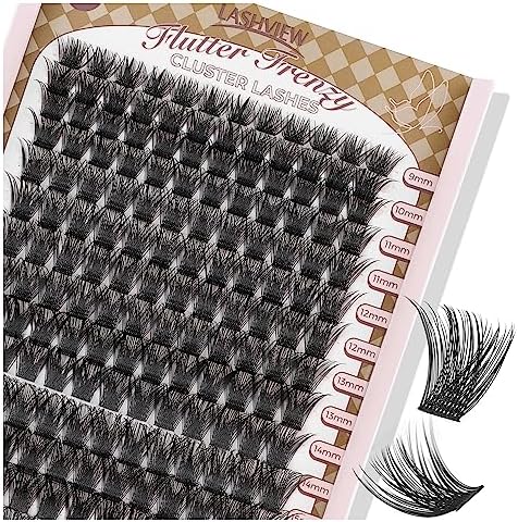 LASHVIEW Cluster Lashes,8-16mm DIY Eyelash Extensions,Cluster Eyelashes for Self-application Individual Lashes at Home,3D Rapid Soft and Lightweight-Style CDD03