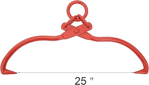 Miniatura 2 de Earth Worth - Pinzas deslizantes - Agarrador de troncos de 32 pulgadas con anillo para conectar con cadena, herramientas de tala para silvicultura,