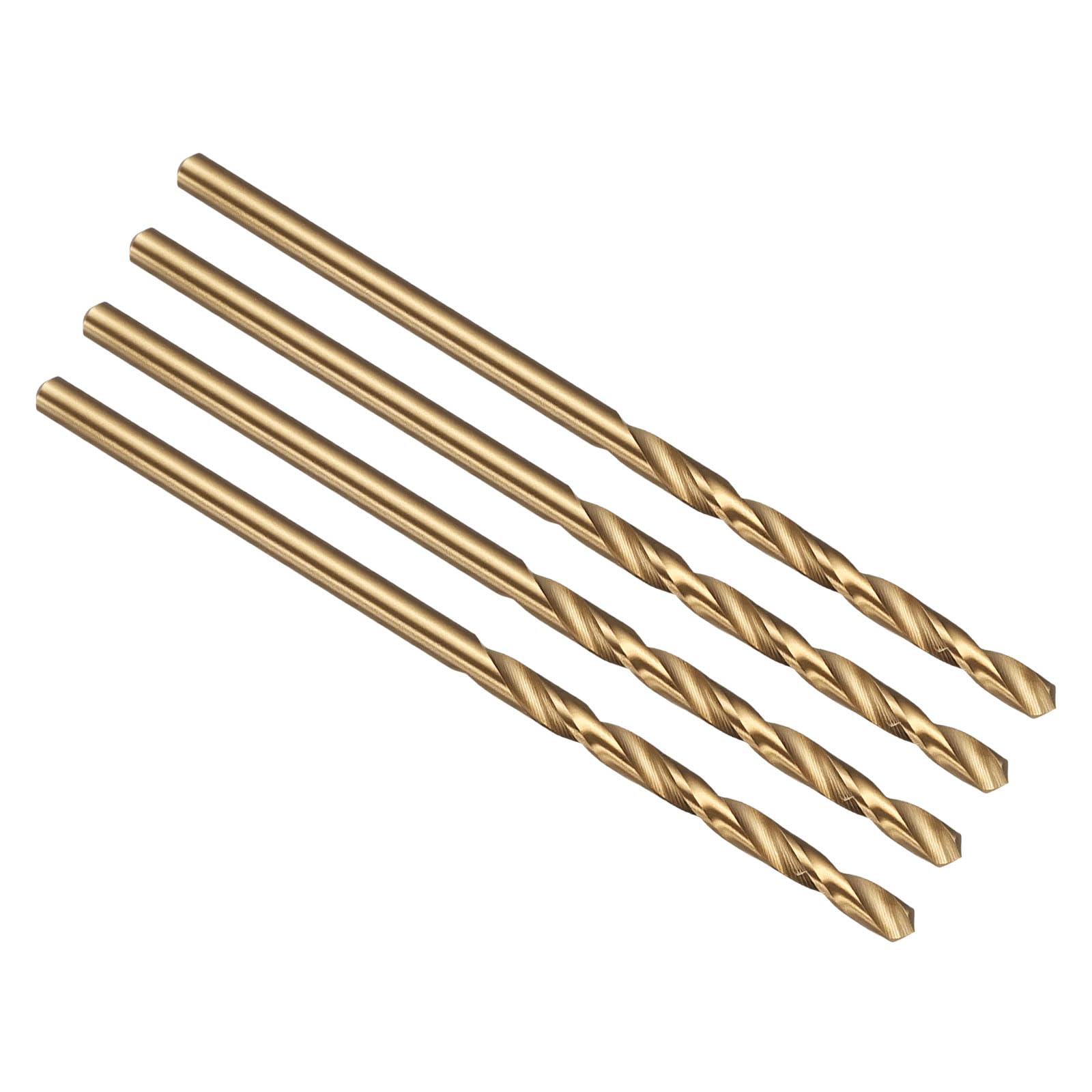 PATIKIL #37 Drill Bit, M42 8% Cobalt High-Speed Steel Jobber Straight Shank 135° Gold Finish for Hard Metal High-temperature Titanium Alloy - 4 Pack — image 1