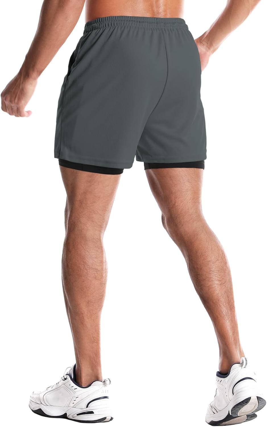 Aolesy Men's Gym Shorts with Liner 5"/7"/9" Lightweight Running Shorts Mesh Workout Athletic Shorts with Pockets - Image 2