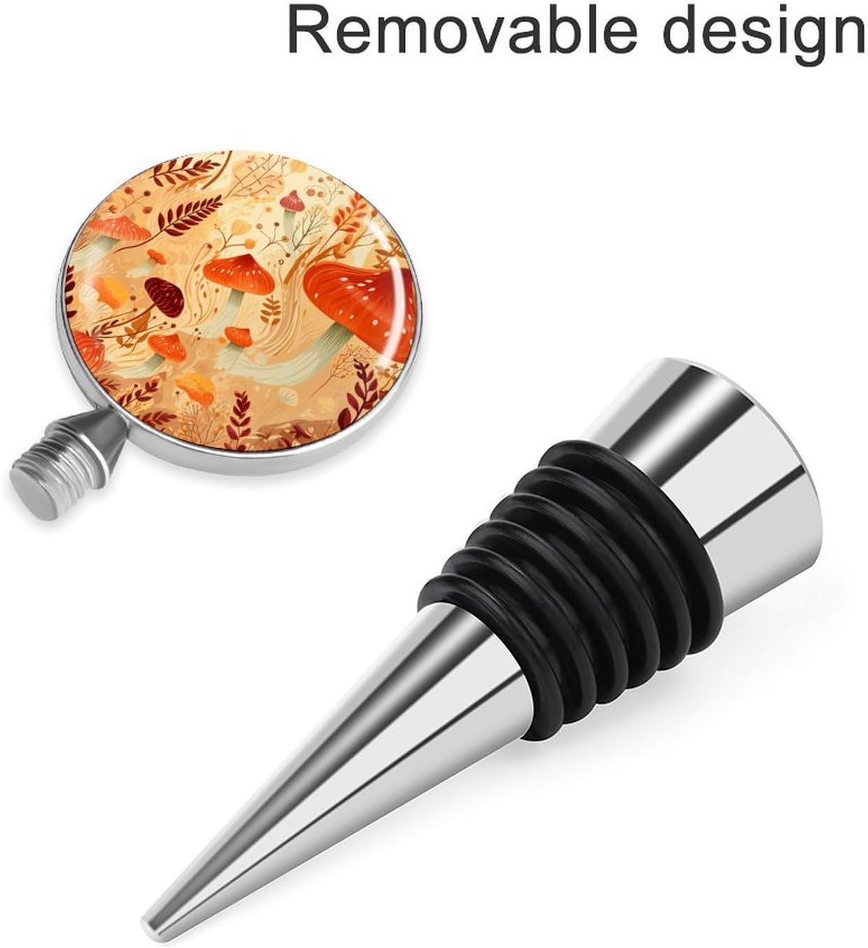 Mushrooms And Plants Wine Bottle Stopper Reusable Wine Seal Stopper, Decorative Bottle Sealer Keep The Wine Fresh, Is An Ideal Wine Accessory Gift image 4